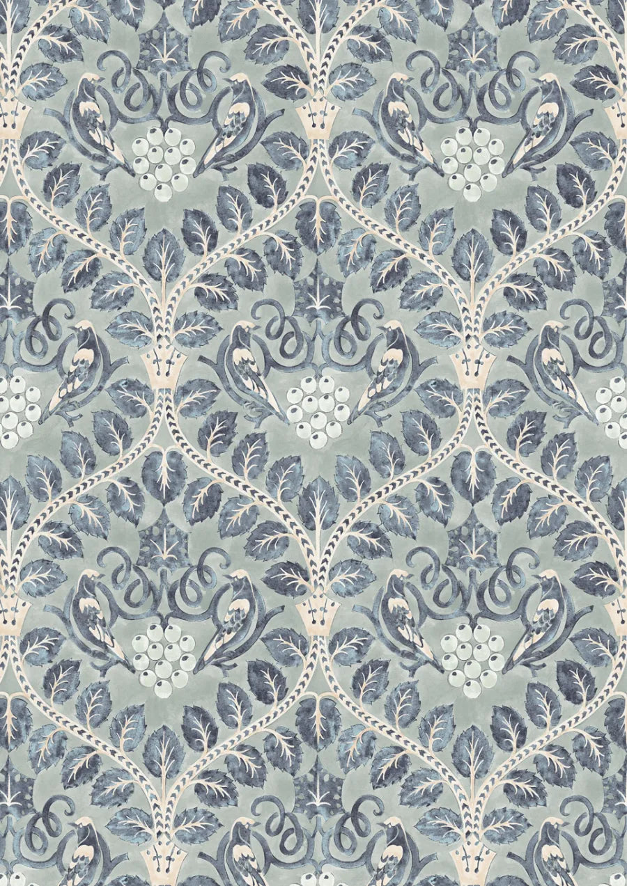 Lewis & Wood Berry Brothers Delft Made to Measure Roman Blinds – close-up