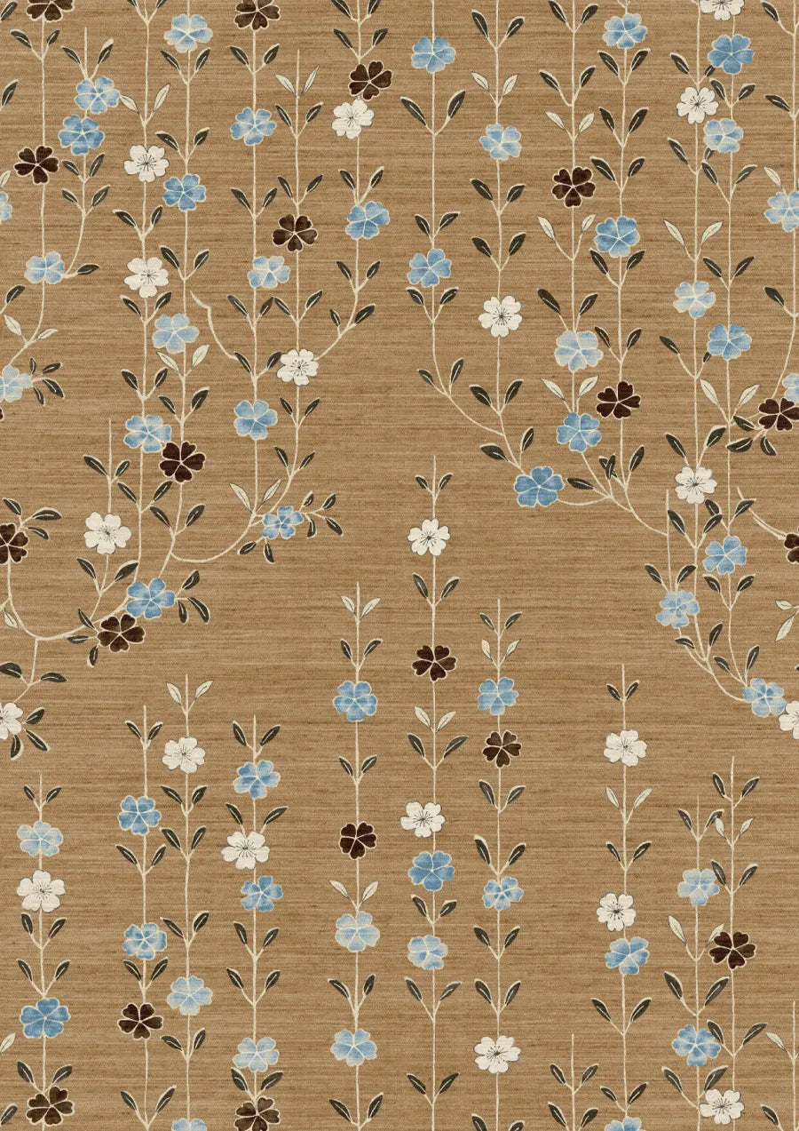 Lewis & Wood Blossom Blue Ginger Made to Measure Roman Blinds – close-up