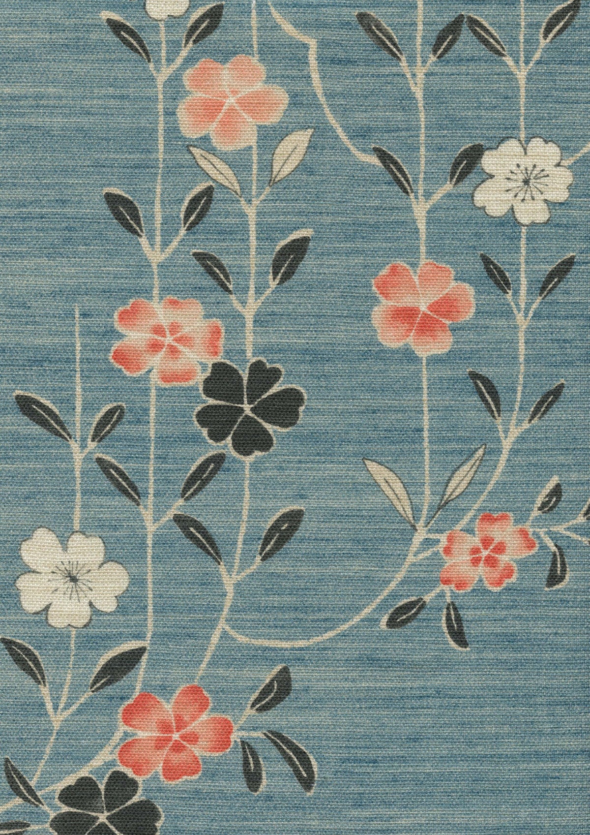 Lewis & Wood Blossom Coral Sea Made to Measure Curtains – fabric detail