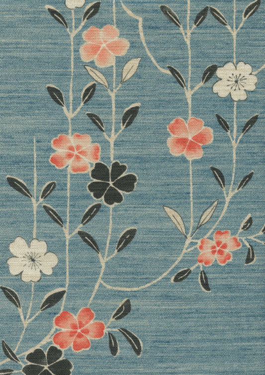Lewis & Wood Blossom Coral Sea Made to Measure Curtains – fabric detail