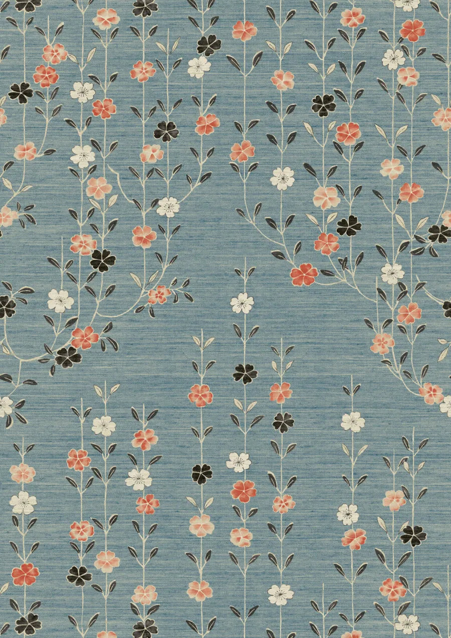 Lewis & Wood Blossom Coral Sea Made to Measure Curtains – close-up