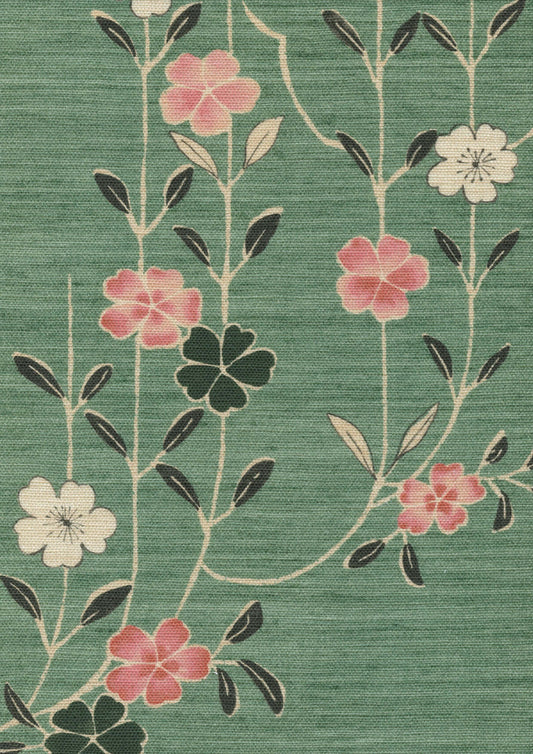 Lewis & Wood Blossom Peony Jade Made to Measure Roman Blinds – fabric detail