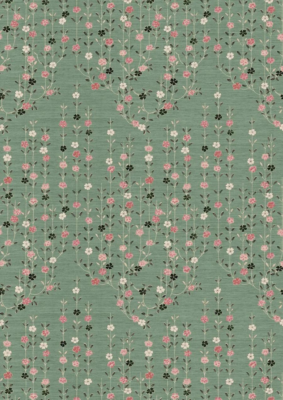 Lewis & Wood Blossom Peony Jade Made to Measure Curtains – full width