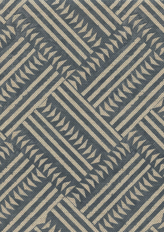 Lewis & Wood Checkerbox Indigo Made to Measure Roman Blinds – fabric detail