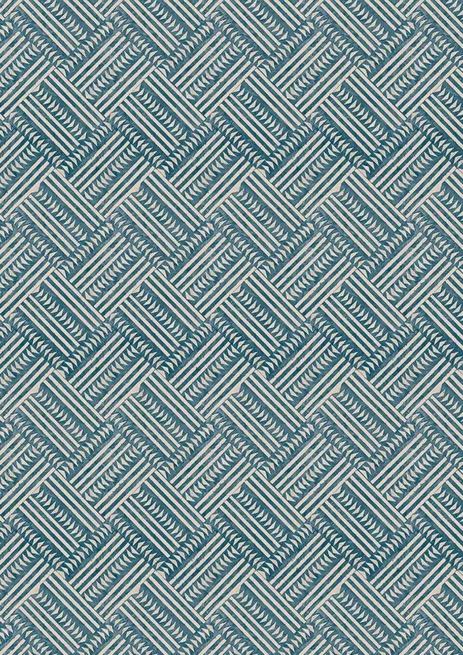 Lewis & Wood Checkerbox Indigo Made to Measure Roman Blinds – close-up