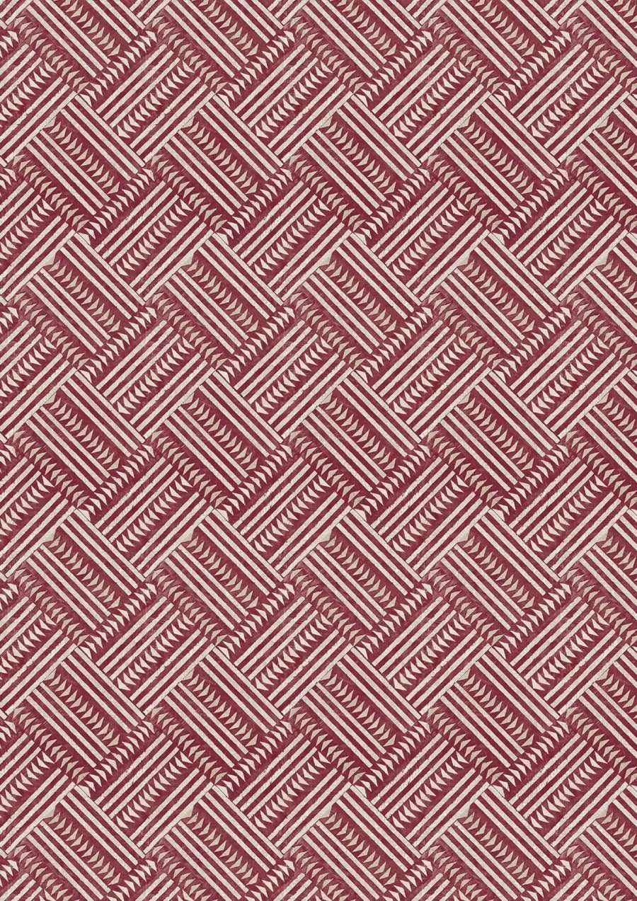 Lewis & Wood Checkerbox Pomegranate Made to Measure Curtains – close-up