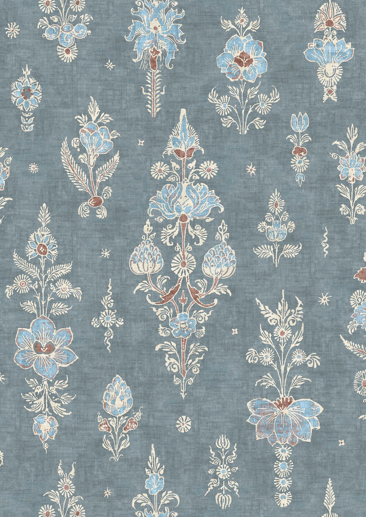 Lewis & Wood Citadel Blue Almond Made to Measure Curtains – close-up