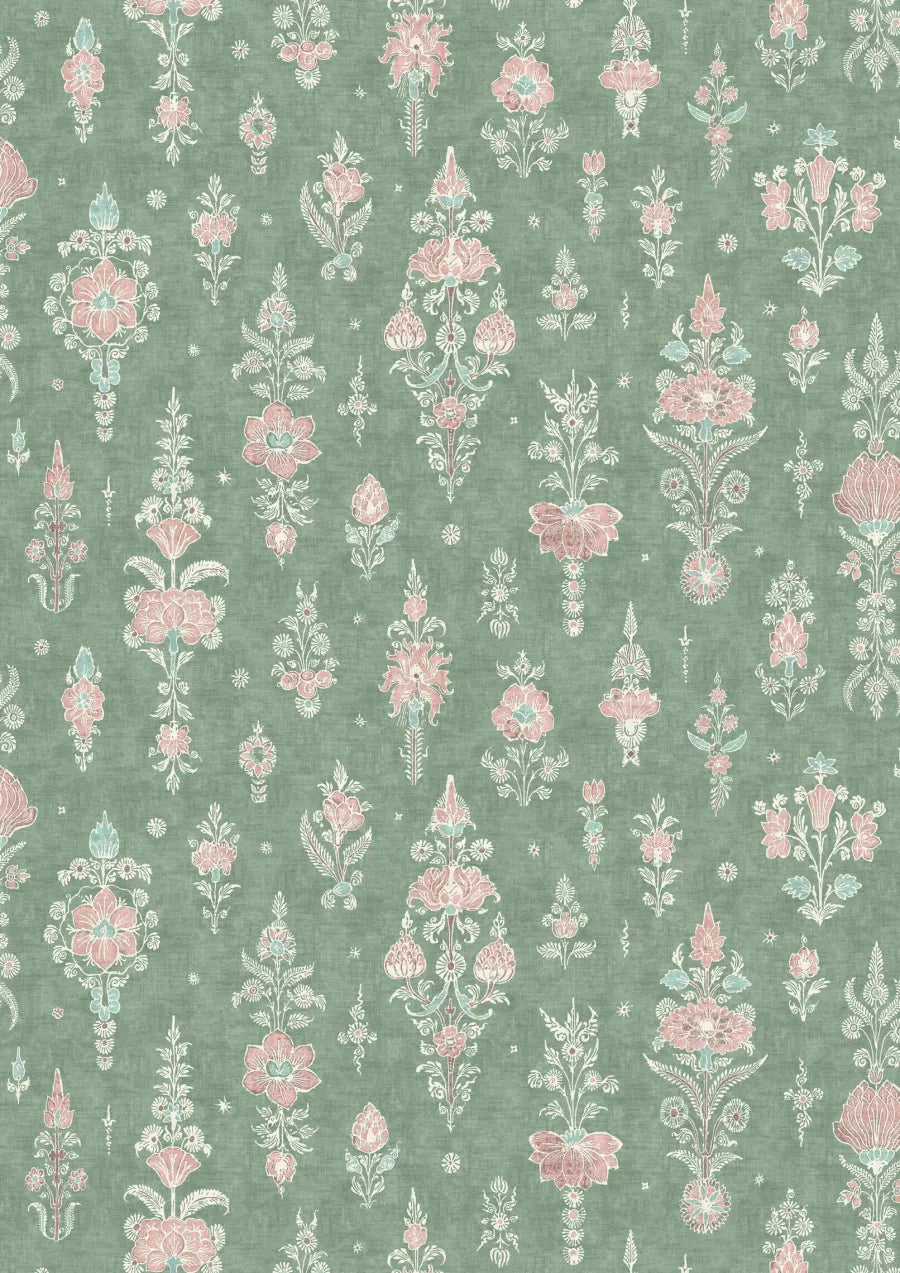 Lewis & Wood Citadel Green Glaze Made to Measure Curtains – full width
