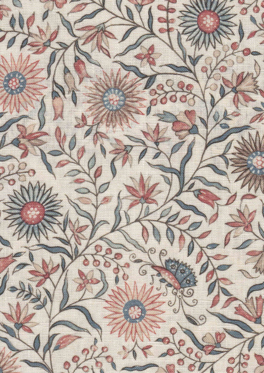 Lewis & Wood Daisy Chintz Document Made to Measure Roman Blinds – fabric detail