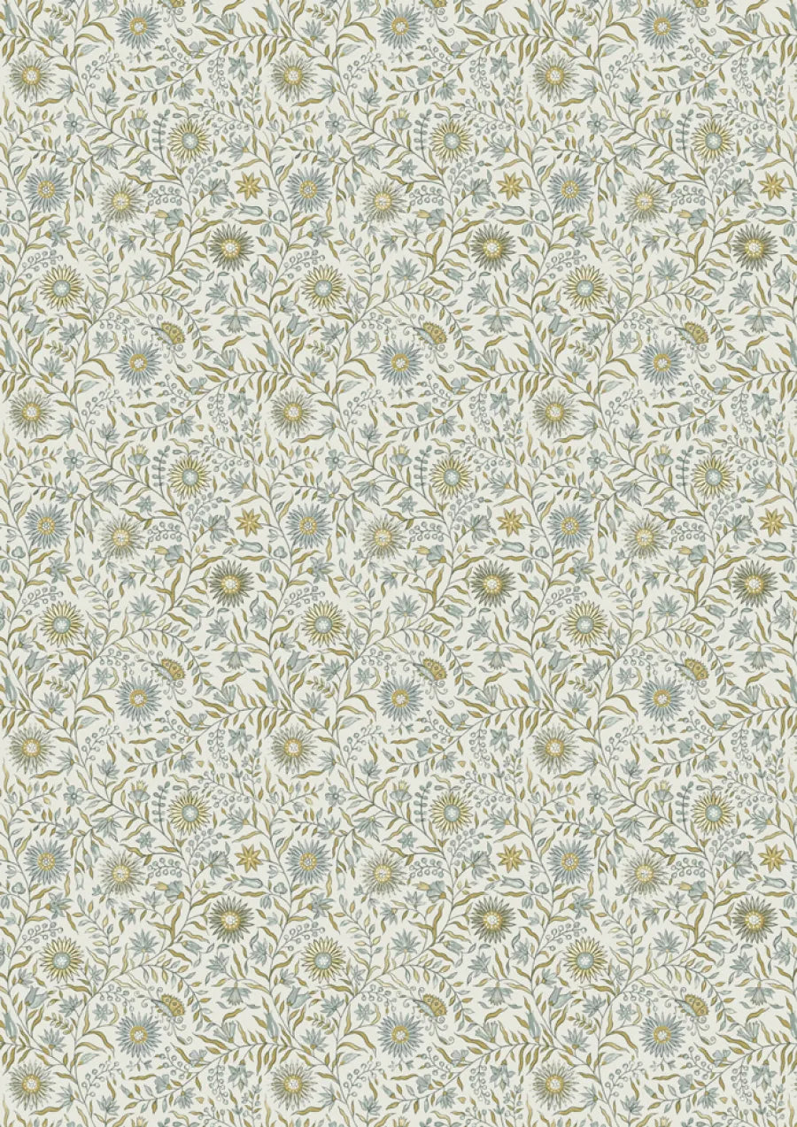 Lewis & Wood Daisy Chintz Quince Made to Measure Curtains – close-up