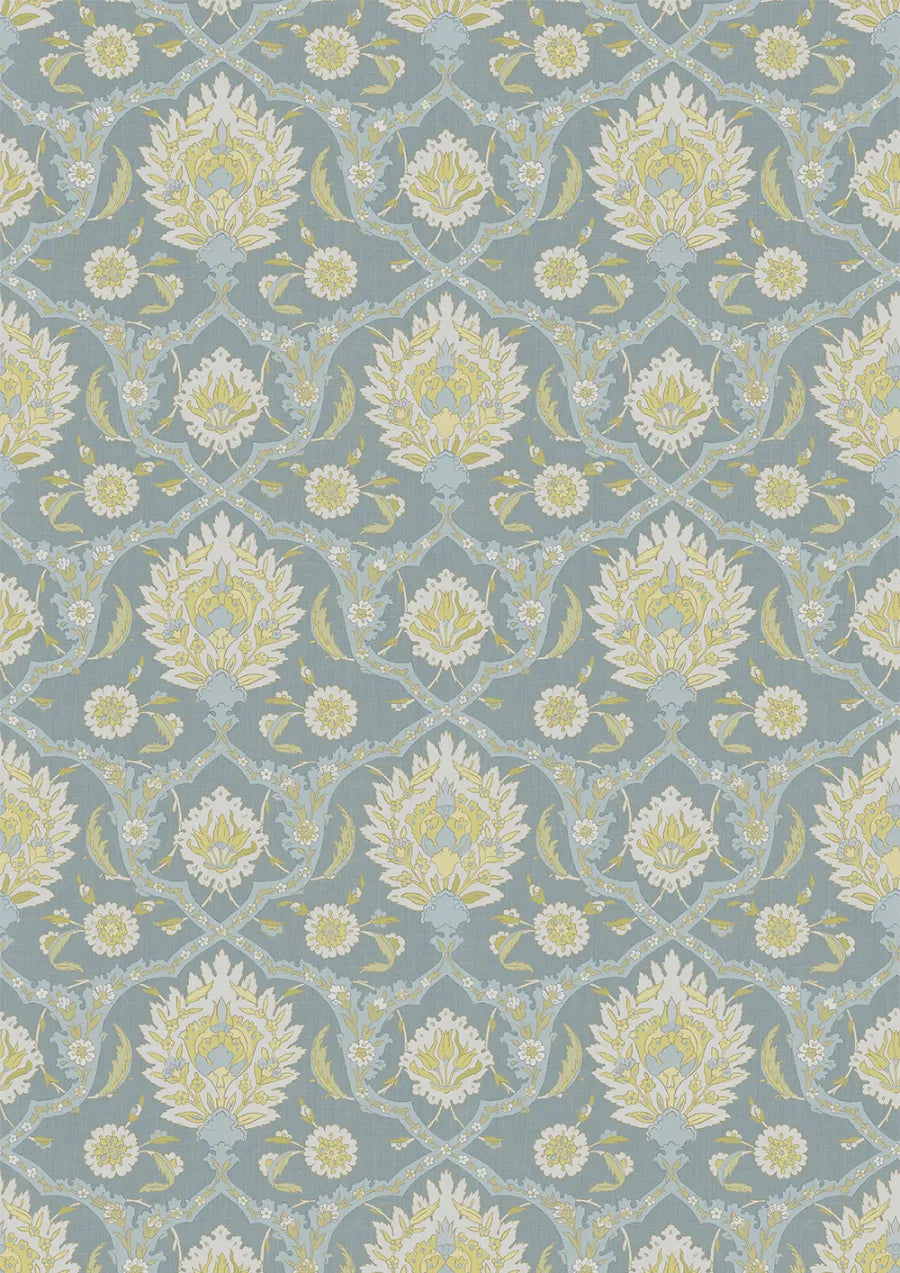 Lewis & Wood Damascus Verdigris Made to Measure Roman Blinds – full width