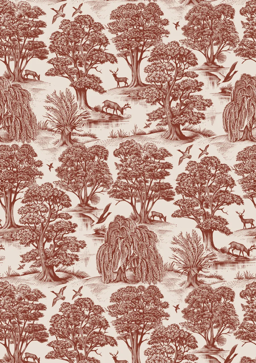Lewis & Wood Deer Park Rouge Made to Measure Curtains – close-up