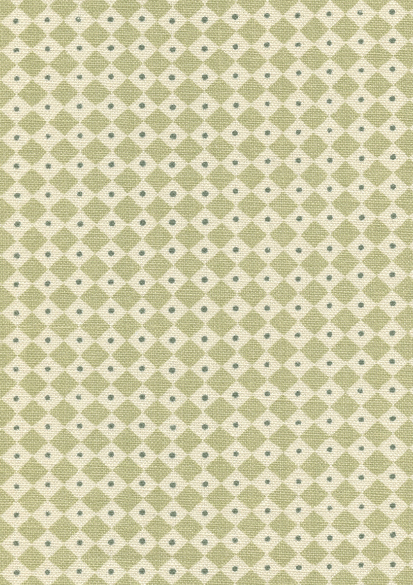 Lewis & Wood Diamond Dot Greengage Made to Measure Roman Blinds – fabric detail