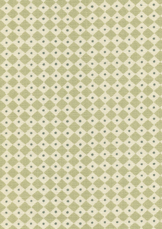 Lewis & Wood Diamond Dot Greengage Made to Measure Roman Blinds – fabric detail