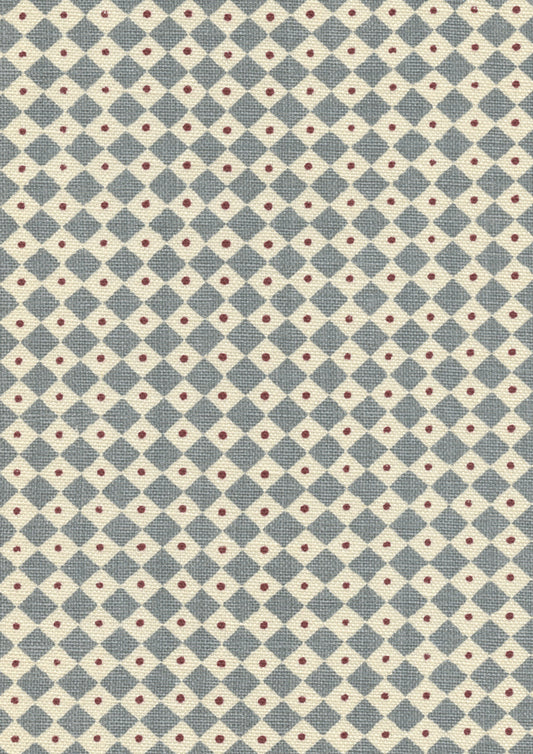 Lewis & Wood Diamond Dot Wedgwood Blue Made to Measure Curtains – fabric detail
