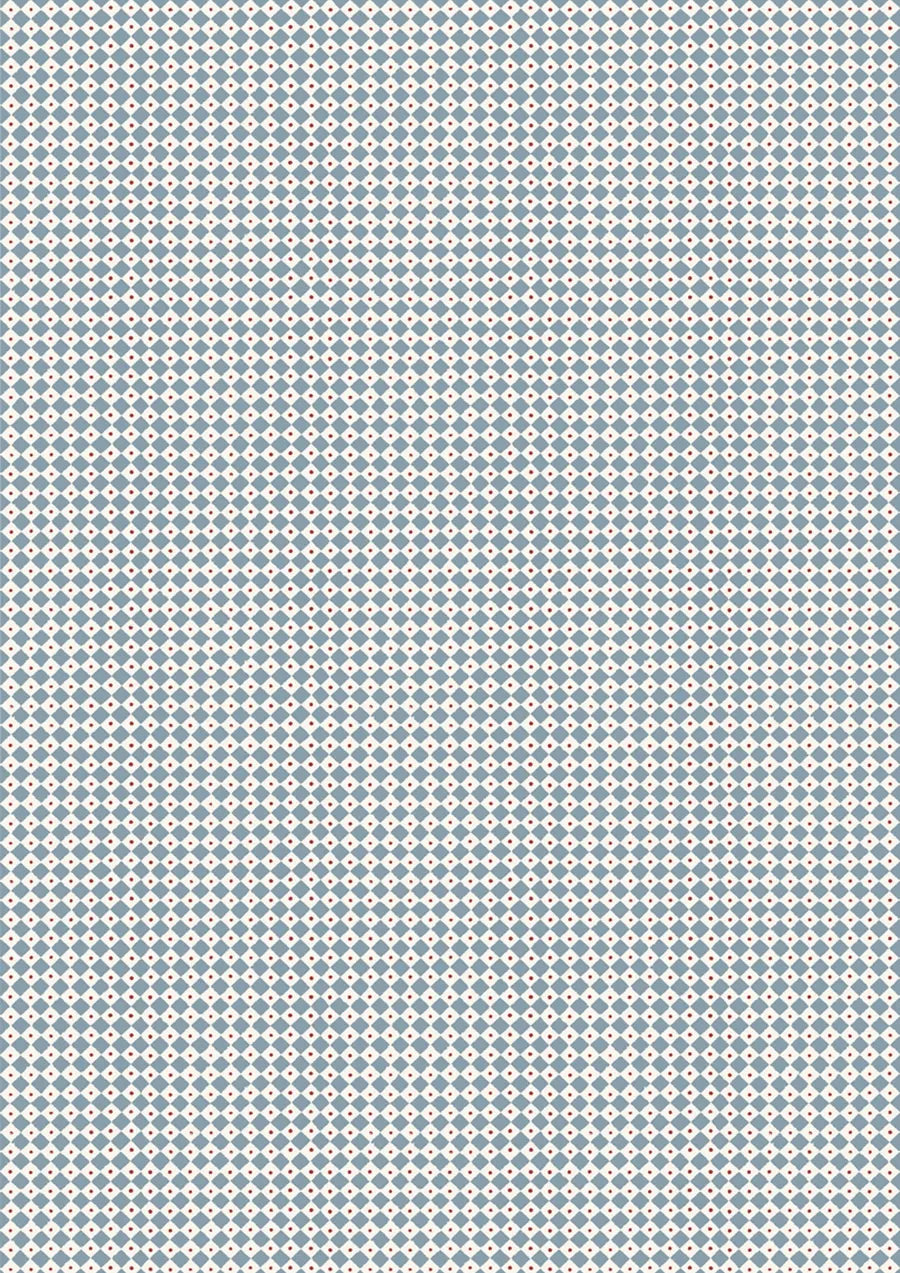 Lewis & Wood Diamond Dot Wedgwood Blue Made to Measure Roman Blinds – close-up