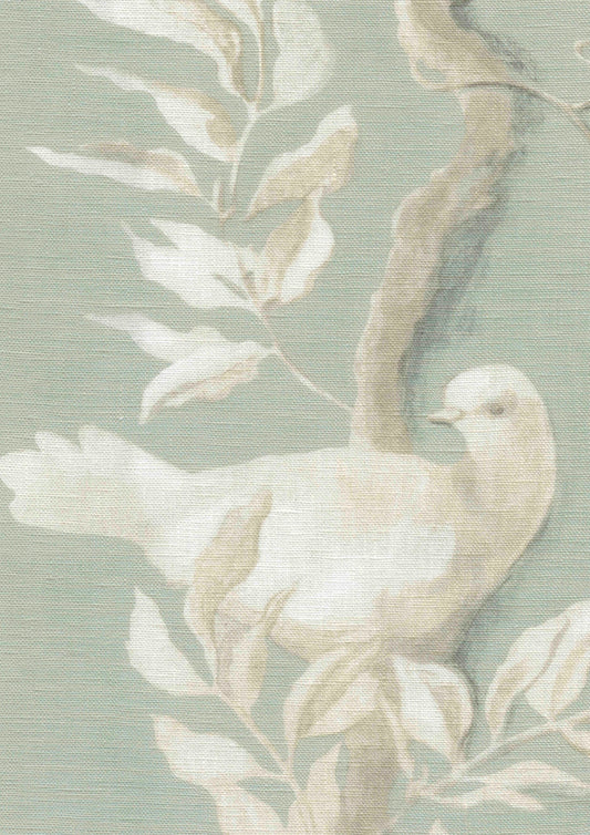 Lewis & Wood Doves Aquamarine Made to Measure Curtains – fabric detail
