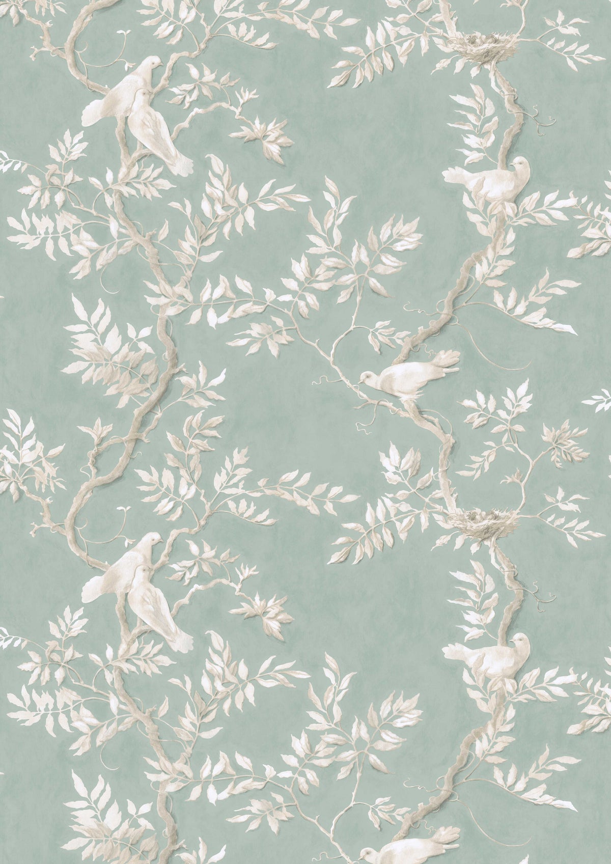Lewis & Wood Doves Aquamarine Made to Measure Roman Blinds – full width