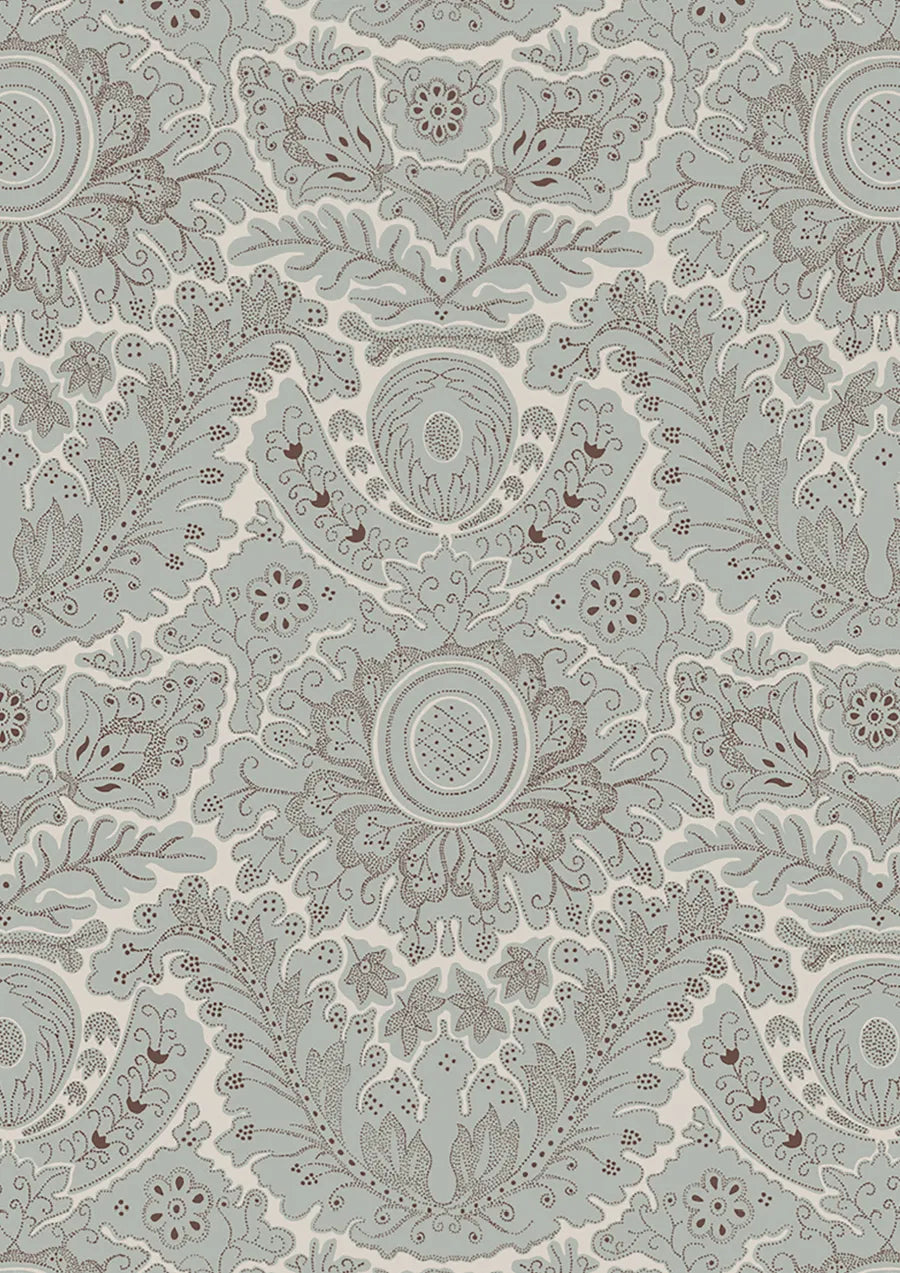 Lewis & Wood Etienne Aquamarine Made to Measure Curtains – close-up