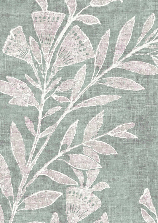 Lewis & Wood Fan Flower Eucalyptus Made to Measure Roman Blinds – fabric detail