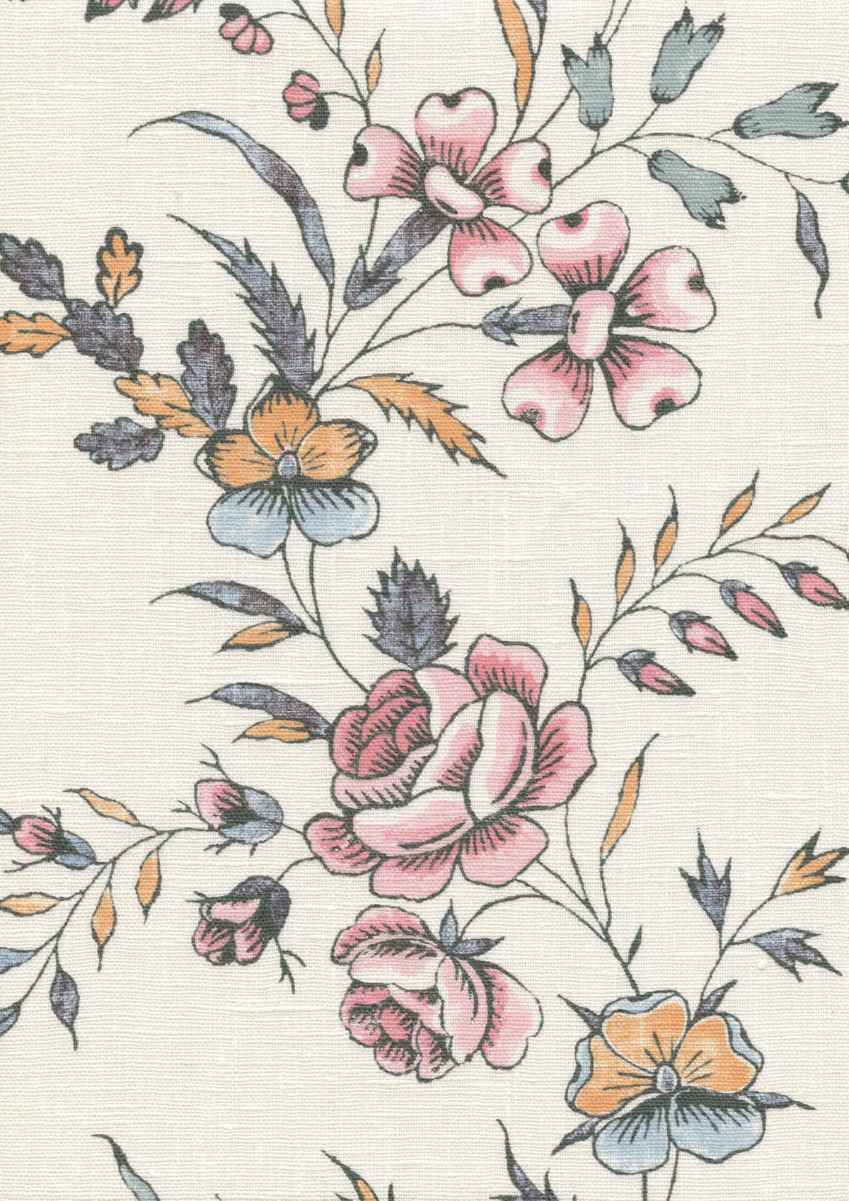 Lewis & Wood Fleurie Honeysuckle Made to Measure Roman Blinds – fabric detail