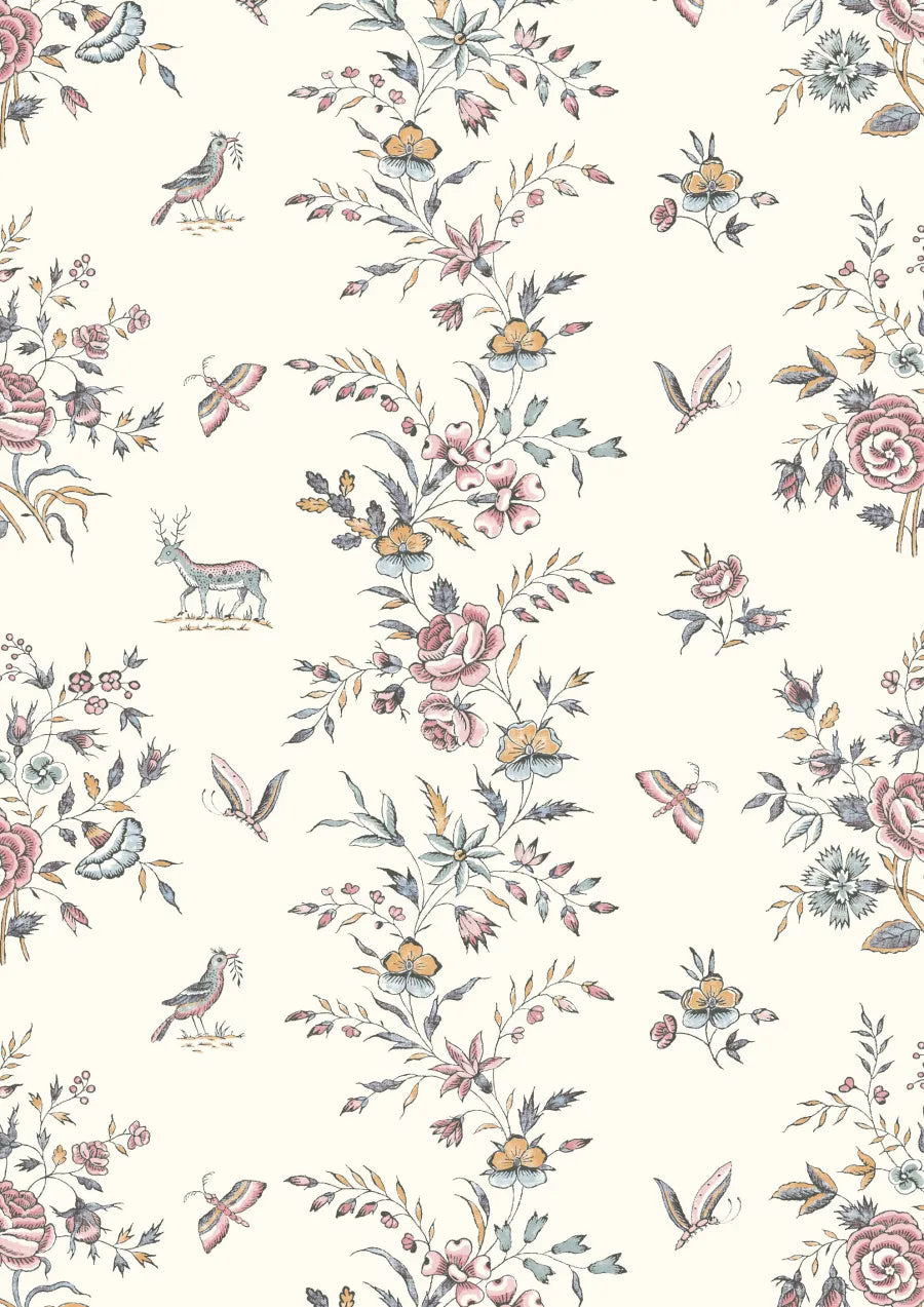 Lewis & Wood Fleurie Honeysuckle Made to Measure Roman Blinds – close-up