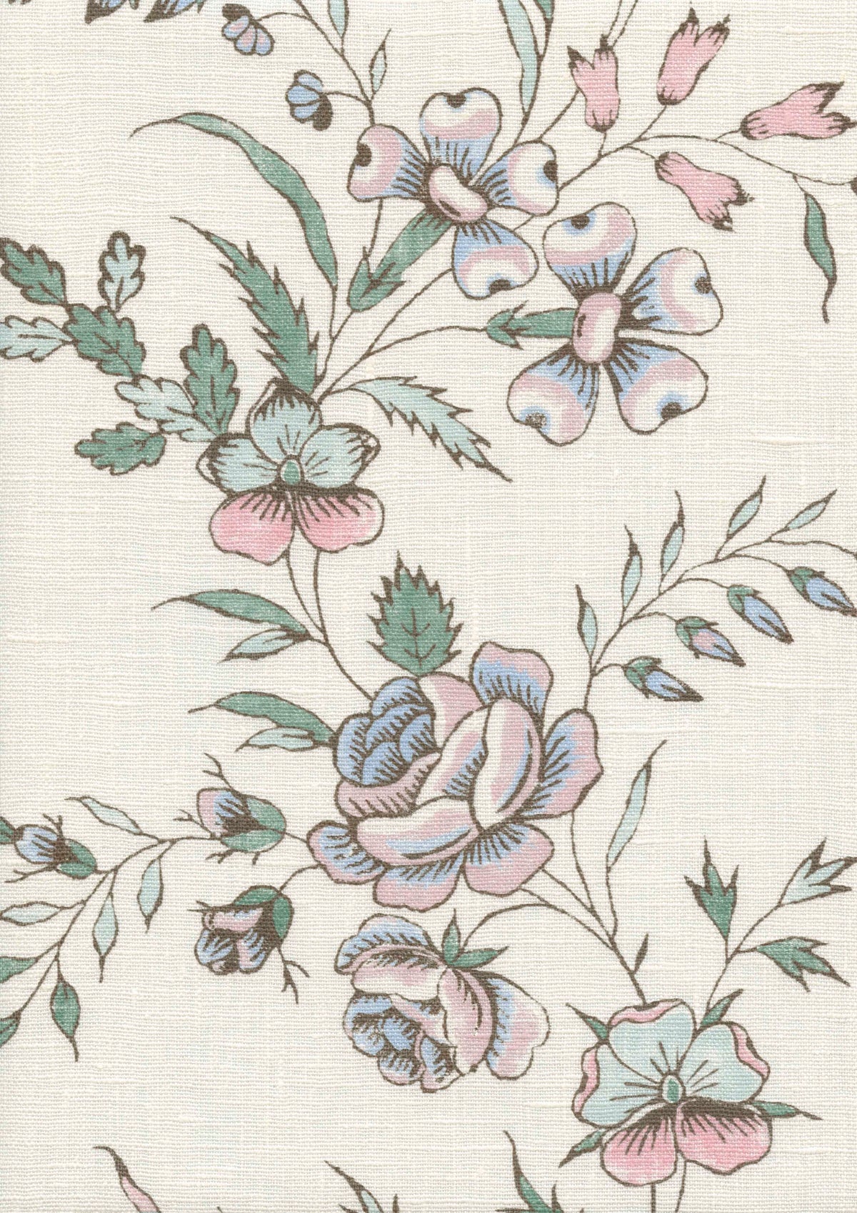 Lewis & Wood Fleurie Peppermint Rose Made to Measure Roman Blinds – fabric detail