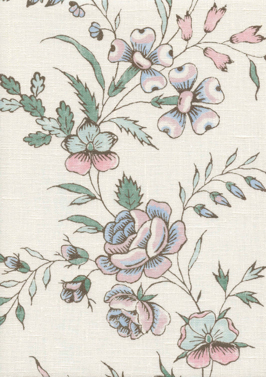Lewis & Wood Fleurie Peppermint Rose Made to Measure Roman Blinds – fabric detail