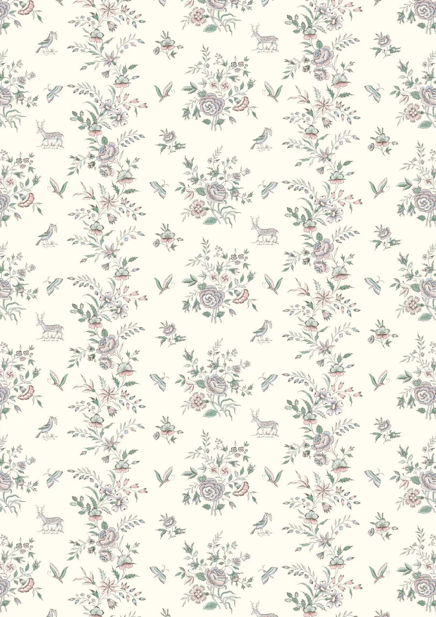 Lewis & Wood Fleurie Peppermint Rose Made to Measure Roman Blinds – full width