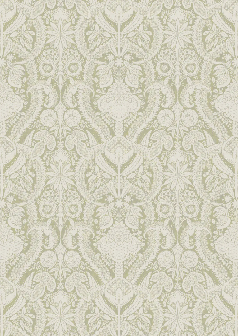 Lewis & Wood Hanbury Greengage Made to Measure Curtains – full width