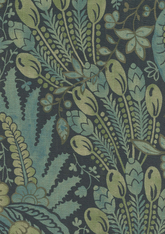 Lewis & Wood Hawskmoor Peacock Made to Measure Roman Blinds – fabric detail