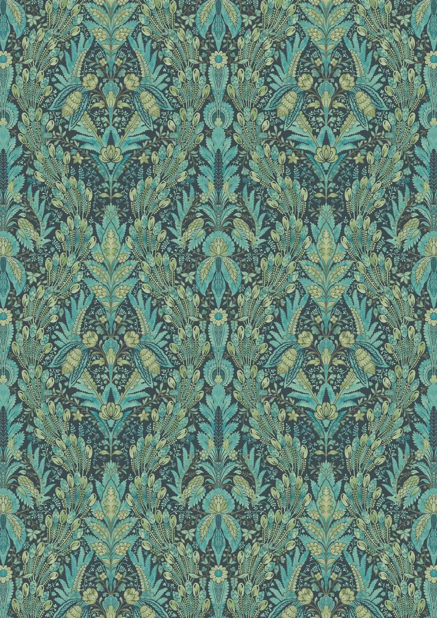 Lewis & Wood Hawskmoor Peacock Made to Measure Curtains – full width