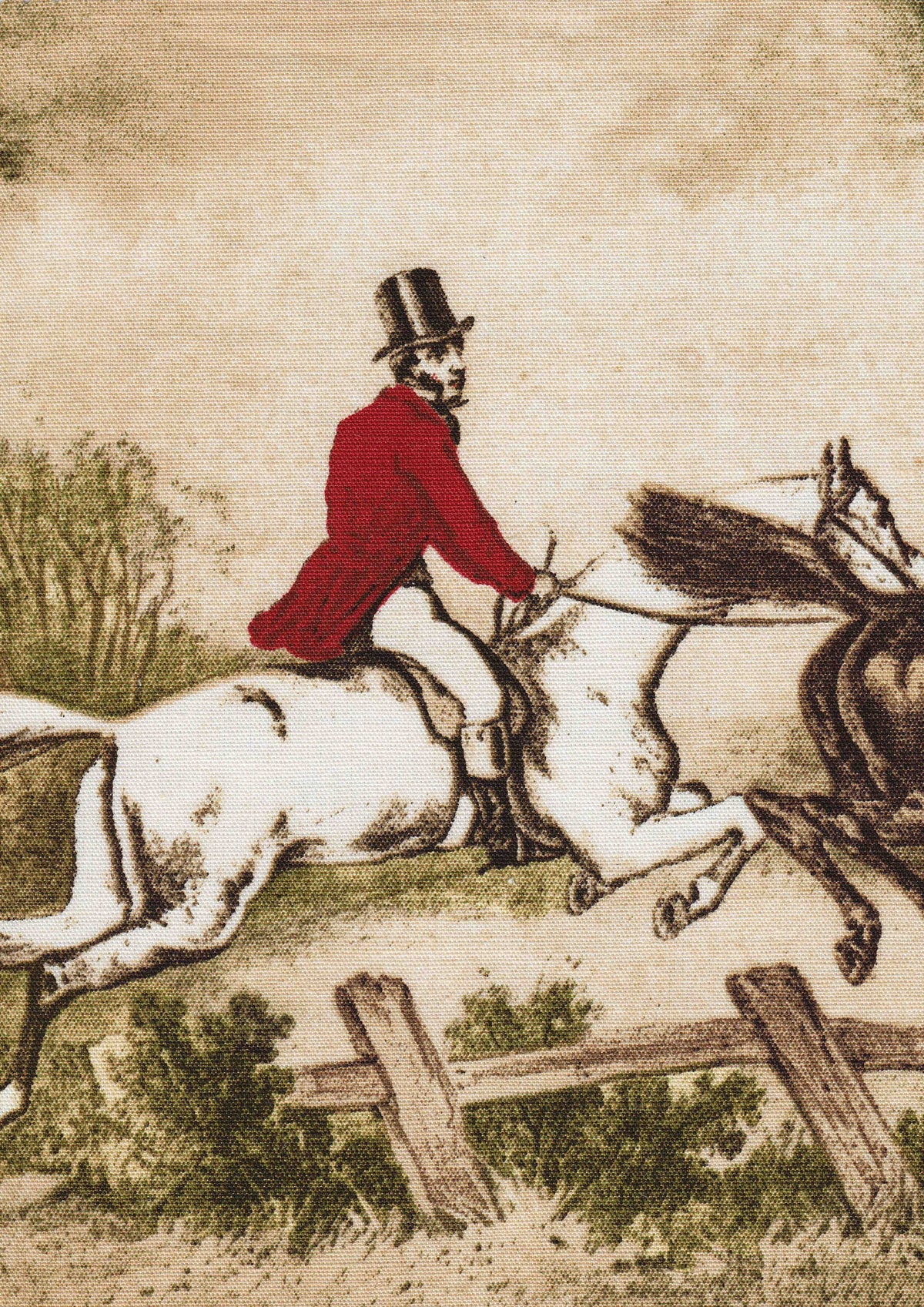 Lewis & Wood Hunting Scenes Made to Measure Roman Blinds – fabric detail