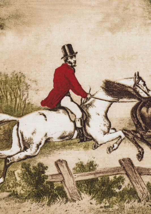Lewis & Wood Hunting Scenes Made to Measure Roman Blinds – fabric detail