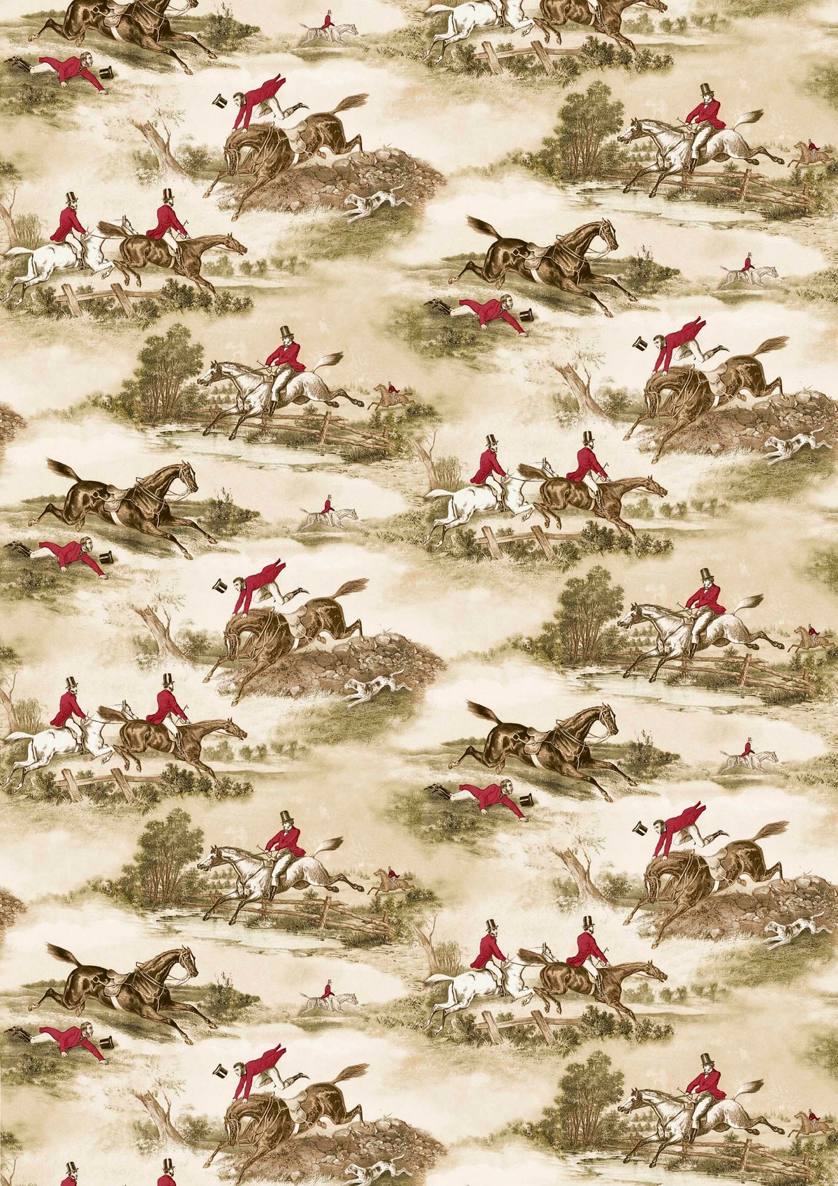 Lewis & Wood Hunting Scenes Made to Measure Roman Blinds – full width