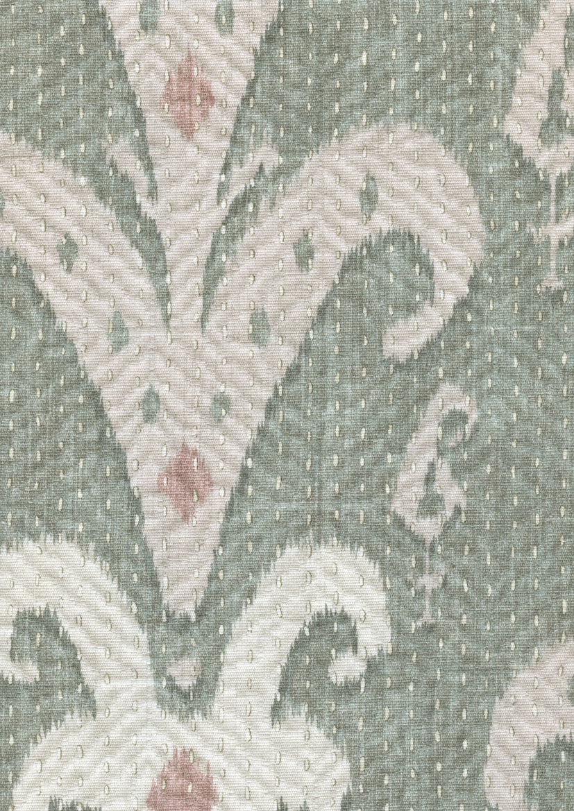 Lewis & Wood Kanthakat Sage Rose Made to Measure Curtains – fabric detail