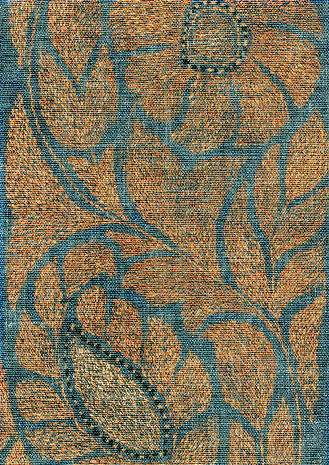 Lewis & Wood Kashmiri Copper Blue Made to Measure Roman Blinds – fabric detail