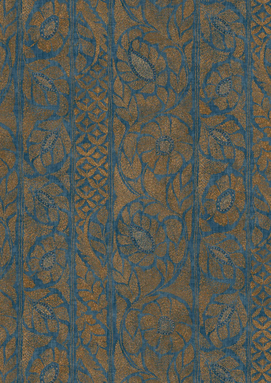 Lewis & Wood Kashmiri Copper Blue Made to Measure Curtains – close-up
