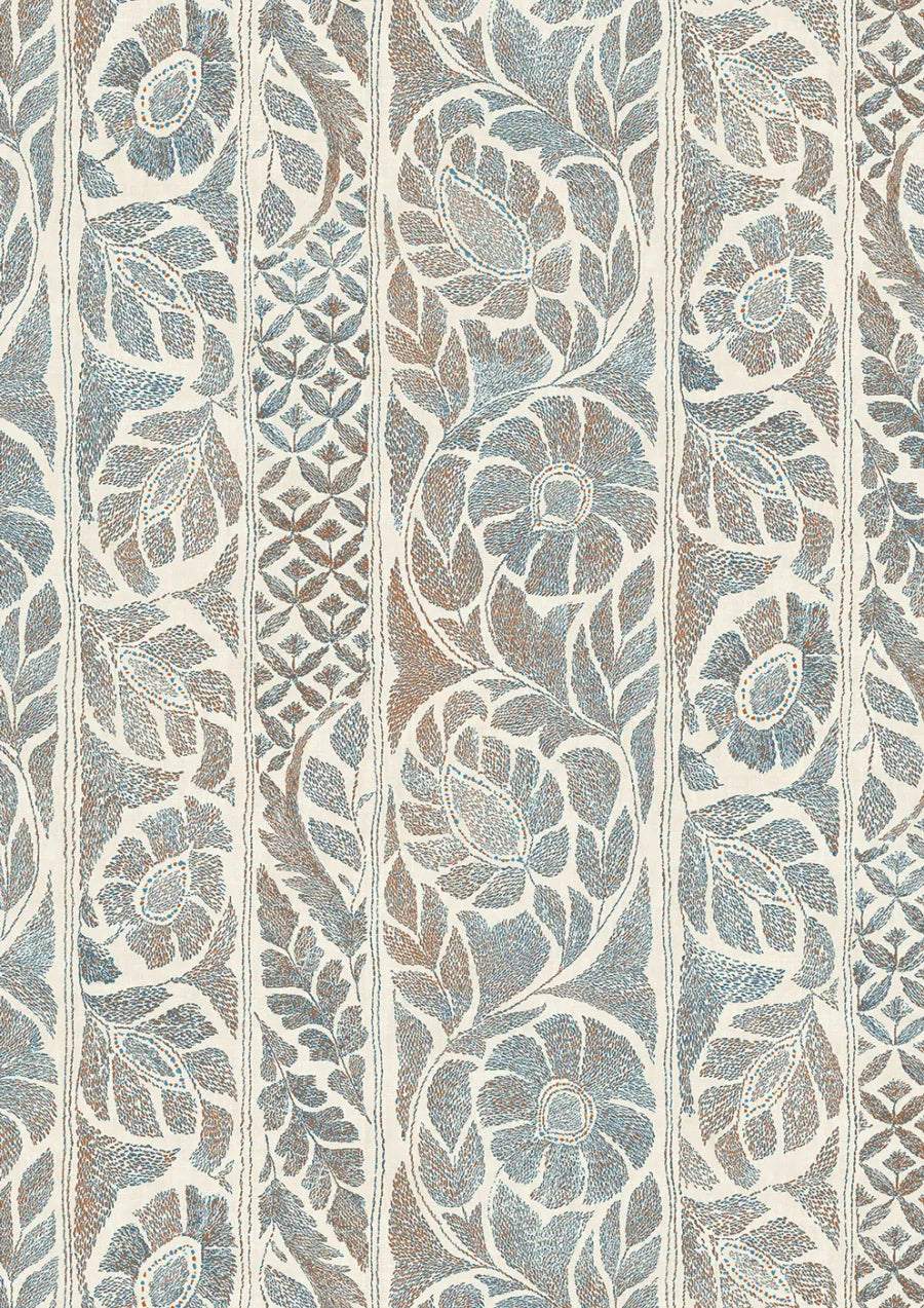 Lewis & Wood Kashmiri Crewel Ginger Made to Measure Curtains – close-up