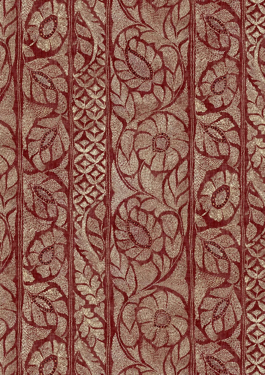 Lewis & Wood Kashmiri Garnet Gold Made to Measure Roman Blinds – close-up
