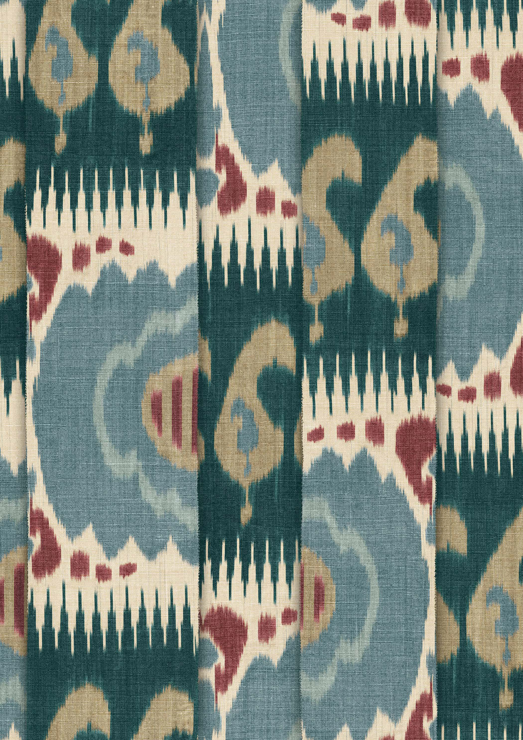 Lewis & Wood Kimono Cayenne Blue Made to Measure Roman Blinds – close-up