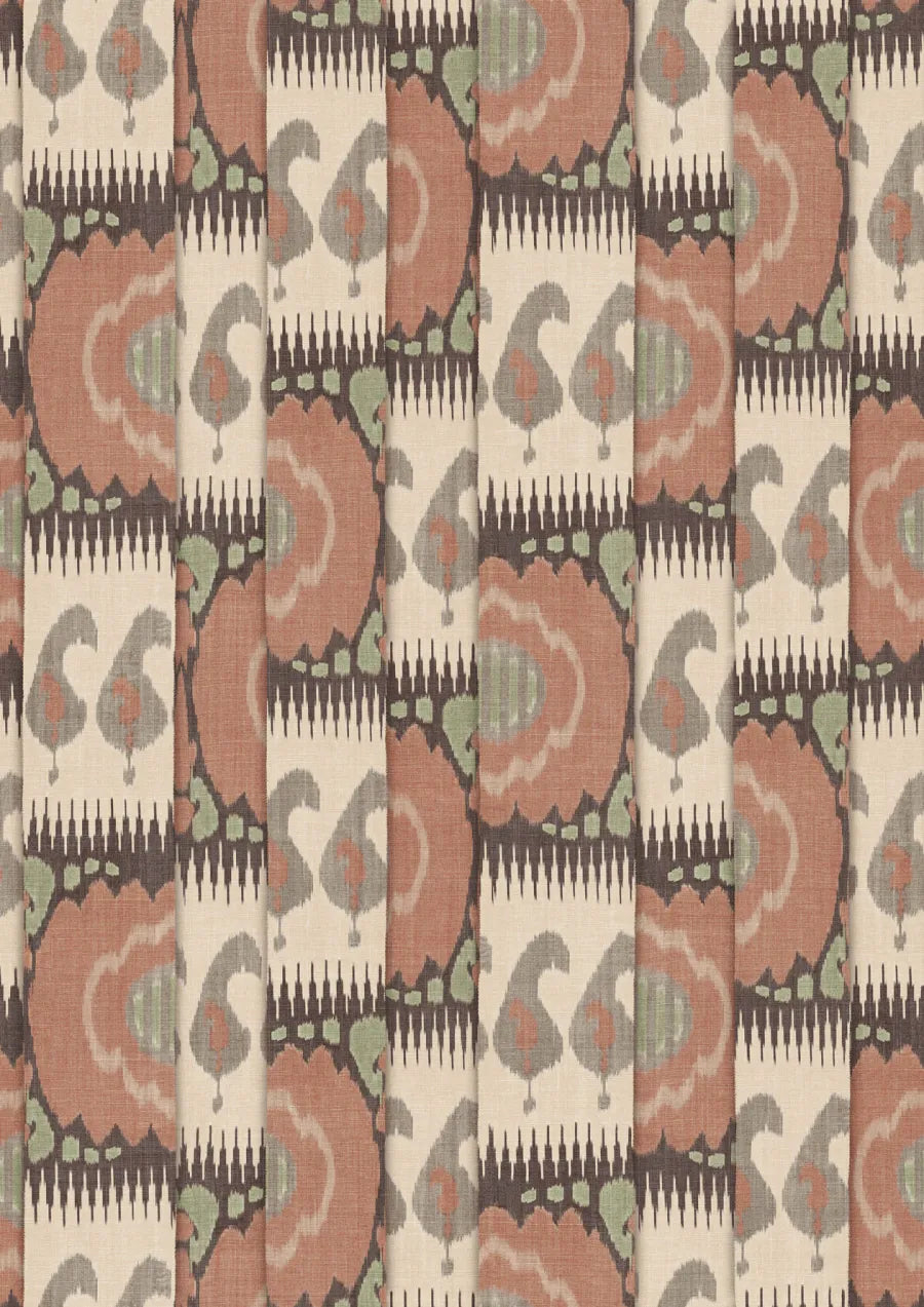 Lewis & Wood Kimono Ginger Green Made to Measure Curtains – full width
