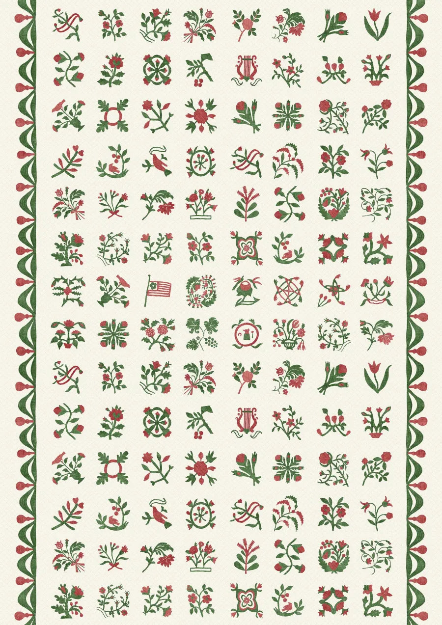 Lewis & Wood Libertyville Poppy Leaf Made to Measure Roman Blinds – full width