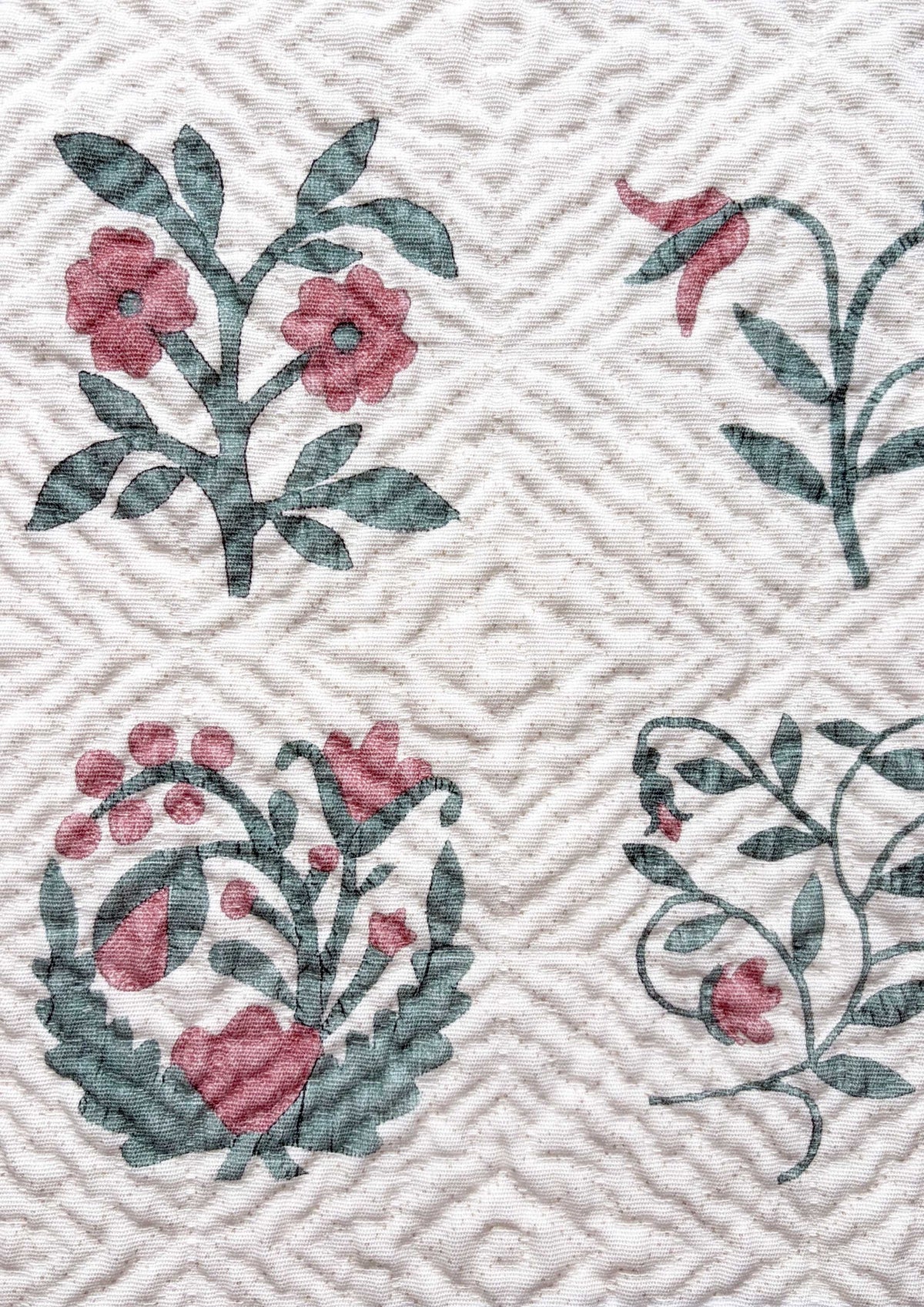 Lewis & Wood Libertyville Sage Rose Made to Measure Roman Blinds – fabric detail