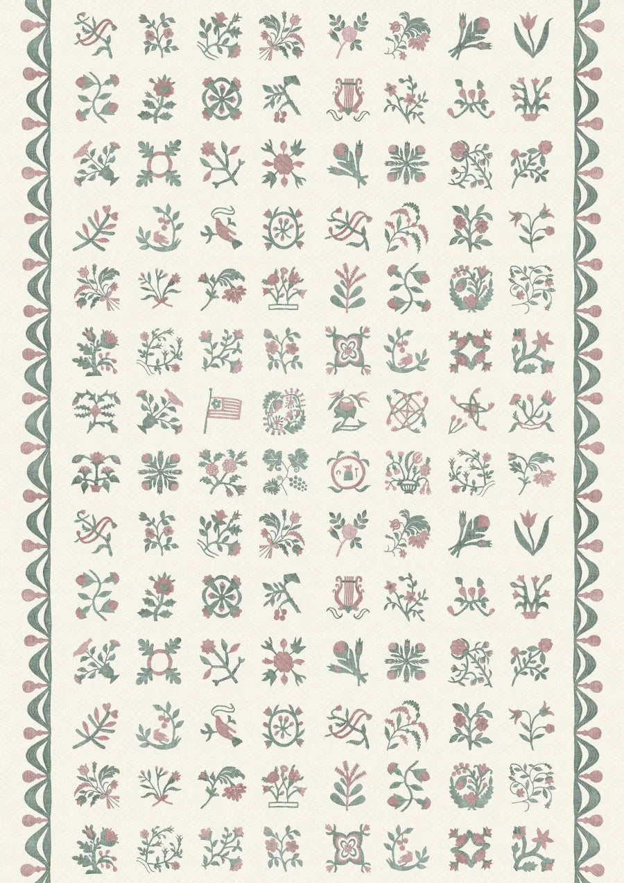 Lewis & Wood Libertyville Sage Rose Made to Measure Roman Blinds – full width