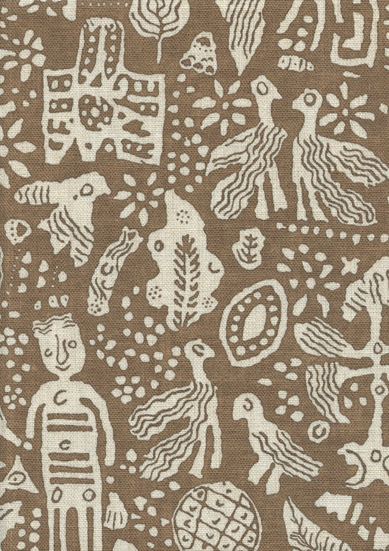Lewis & Wood Minna Maze Ginger Made to Measure Curtains – fabric detail