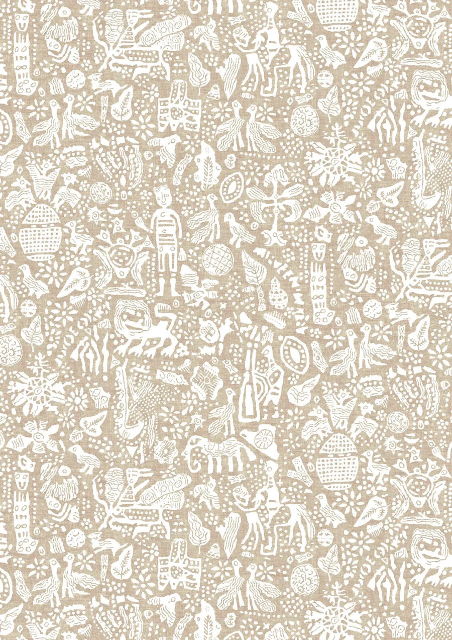 Lewis & Wood Minna Maze Raffia Made to Measure Curtains – close-up