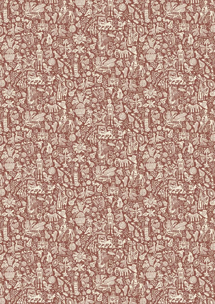 Lewis & Wood Minna Maze Russet Made to Measure Roman Blinds – full width