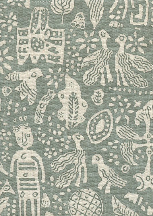 Lewis & Wood Minna Maze Sage Made to Measure Roman Blinds – fabric detail