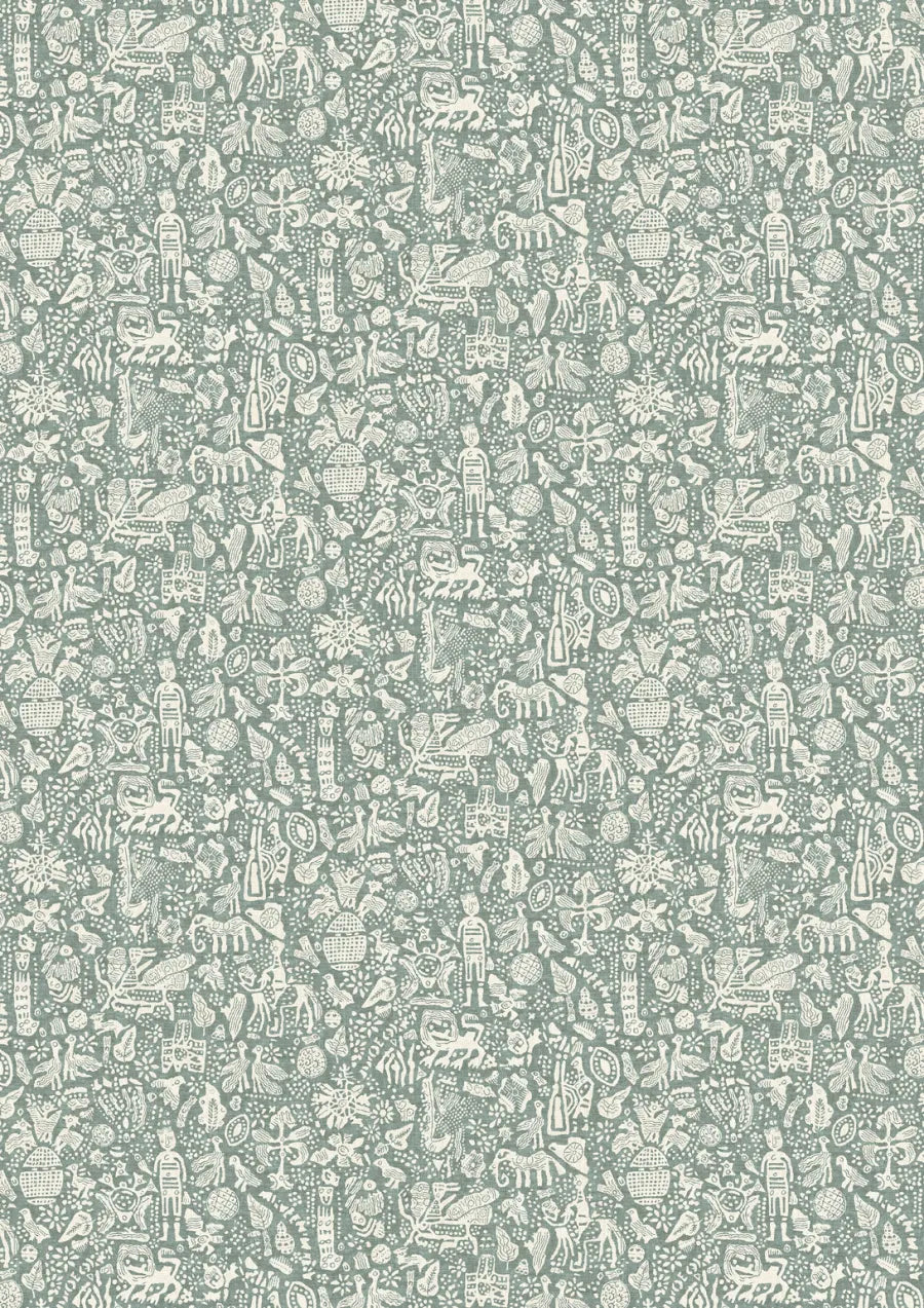 Lewis & Wood Minna Maze Sage Made to Measure Roman Blinds – full width